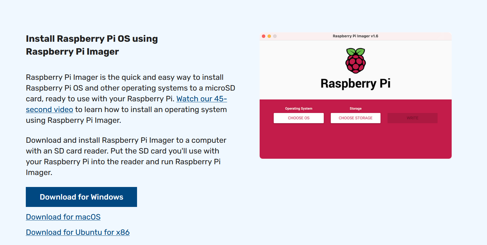 Screenshot of the Raspberry Pi Website